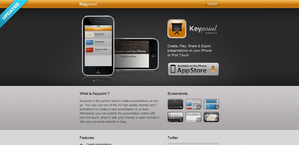 keypointapp 1024x496 100 Wonderfully Designed iPhone App Websites