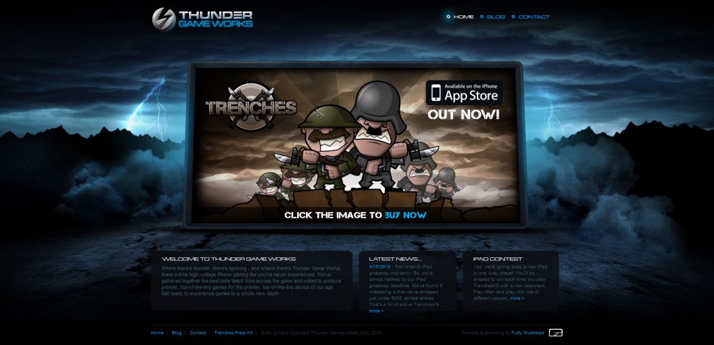 thundergameworks 1024x496 100 Wonderfully Designed iPhone App Websites