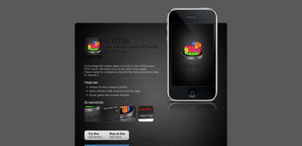 cirrisapp 1024x496 100 Wonderfully Designed iPhone App Websites