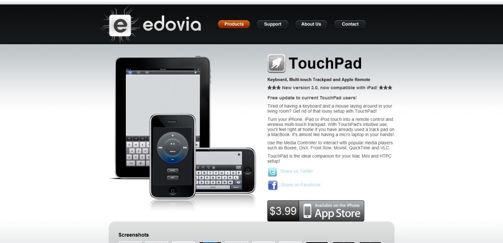 edovia 1024x496 100 Wonderfully Designed iPhone App Websites