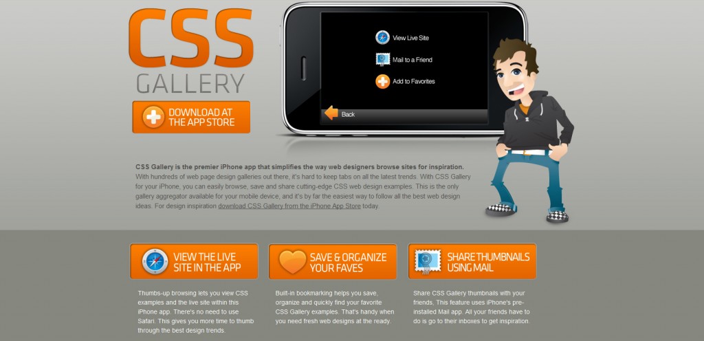 cssgalleryapp 1024x496 100 Wonderfully Designed iPhone App Websites