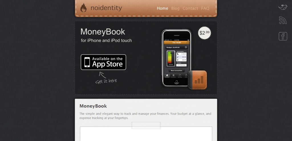 moneybookapp 1024x496 100 Wonderfully Designed iPhone App Websites