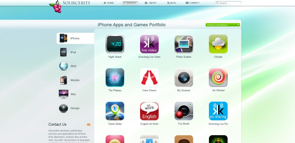 sourcebits 1024x496 100 Wonderfully Designed iPhone App Websites