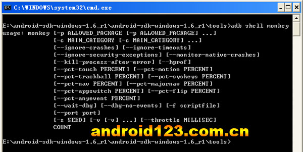 android monkey debug