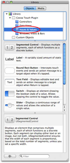 InterfaceBuilder & Library