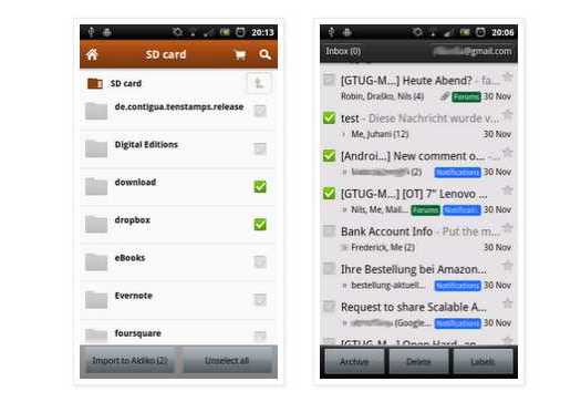 ʲôӦ��ʹ����������ʼ�����أ������������ӣ� Aldiko��Evernote �� Google+��