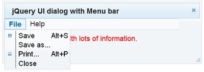 jQuery?UI?dialog?with?Menu?bar
