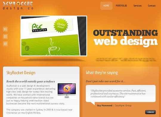 orange color websites