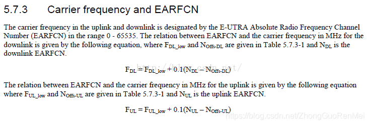 Carrier frequency  EARFCNĹϵ