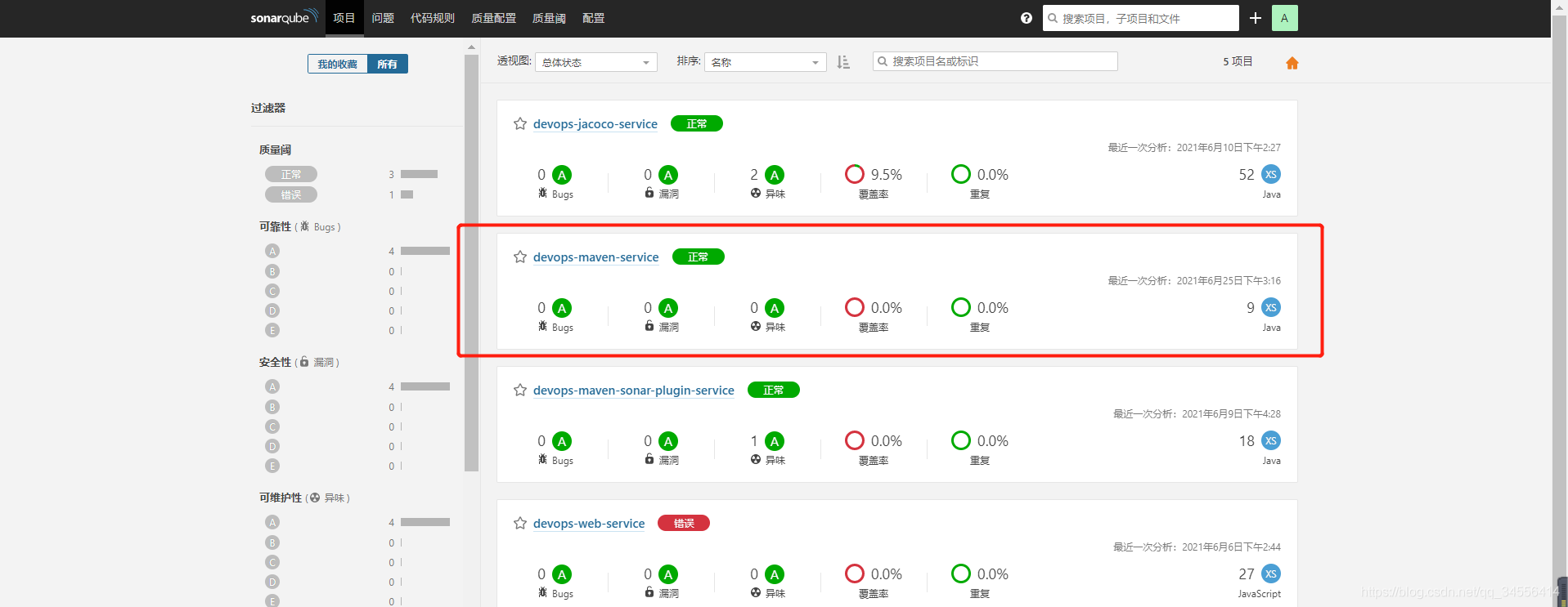 SonarQube API接口
