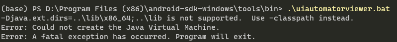 Appium-JDK-Djava.ext.dirs=..\lib\x86_64..\lib is not supported. Use -classpath instead.