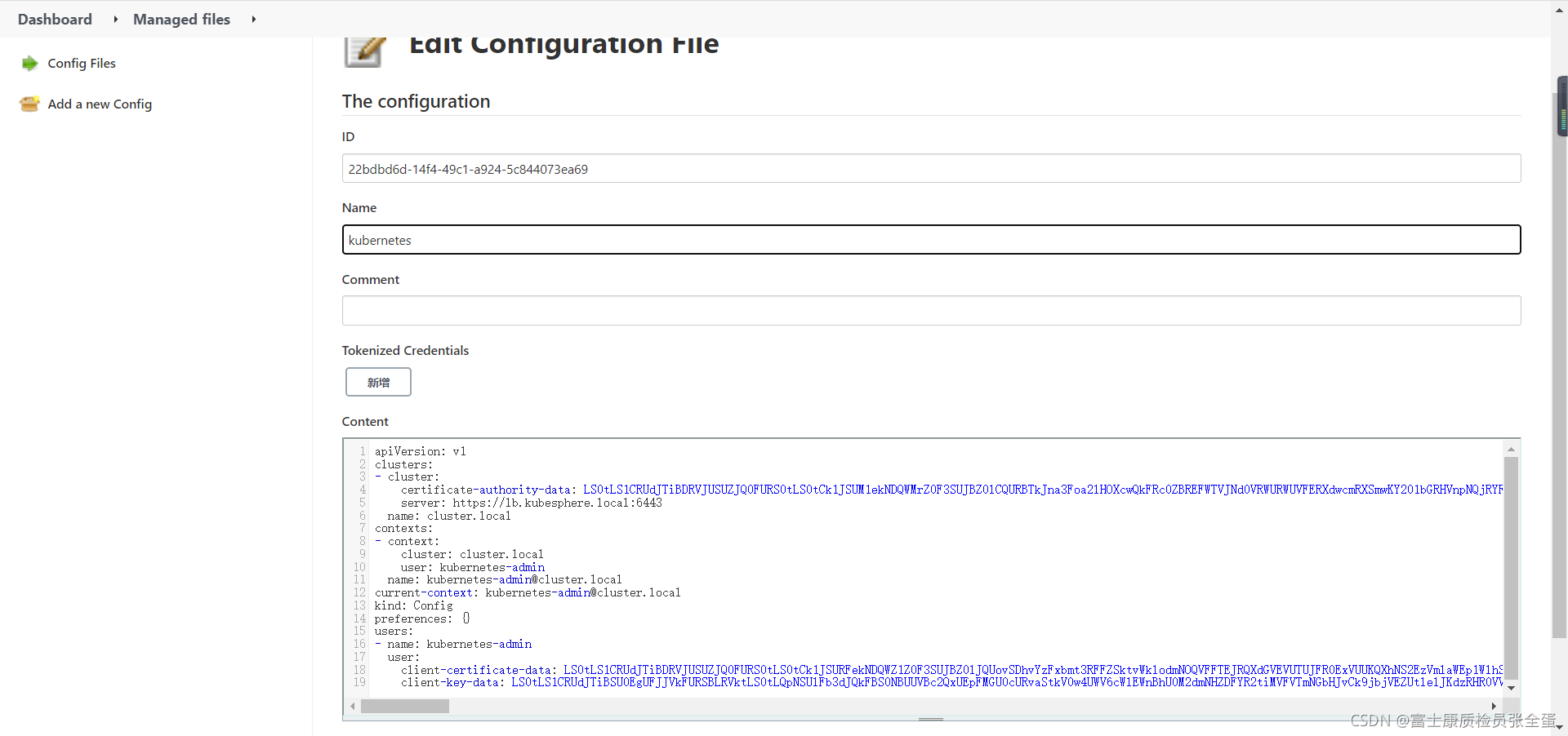 Jenkins Config File Provider 插件 创建kubeconfig文件