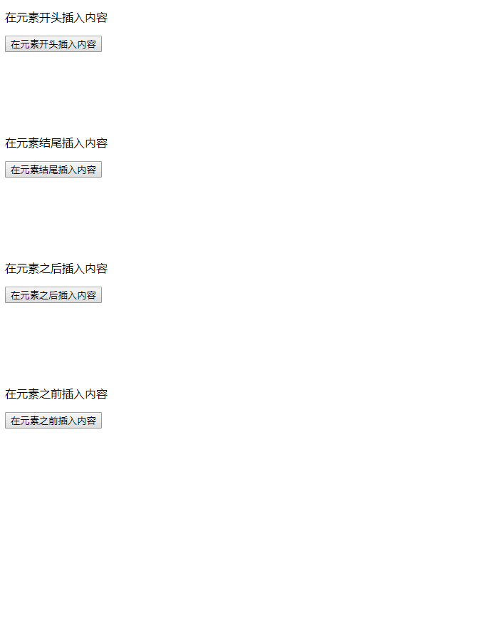 jQuery prependappendafterbefore