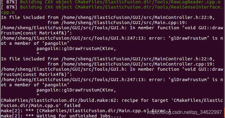 ElasticFusion: 用kinect-v2在Ubuntu16.04下跑Elasticfusion 编译运行过程实验记录