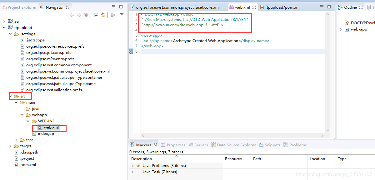 eclipse maven webCannot change version of project facet Dynamic web module to 3.1