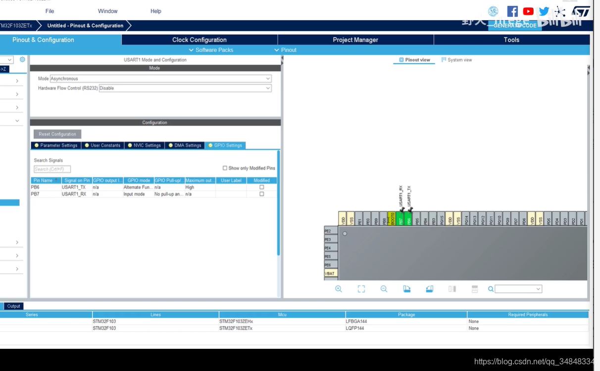 STM32F103_study33 CUBEMX Create a serial portUSART