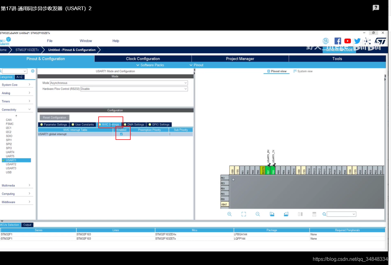 STM32F103_study33 CUBEMX Create a serial portUSART