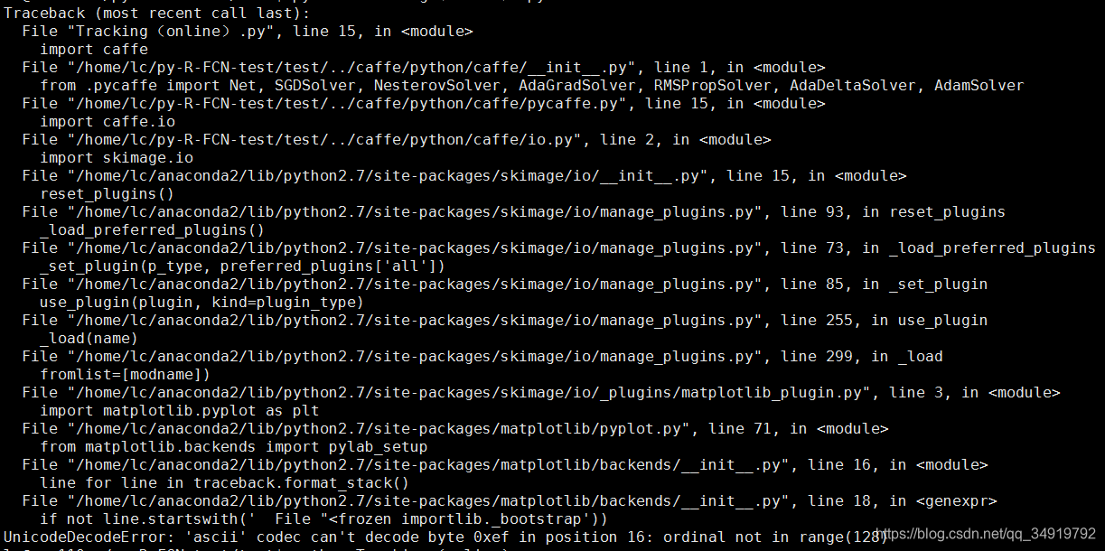 解决UnicodeDecodeError: 'ascii' codec can't decode byte 0xef in position 16: ordinal not in range(128)