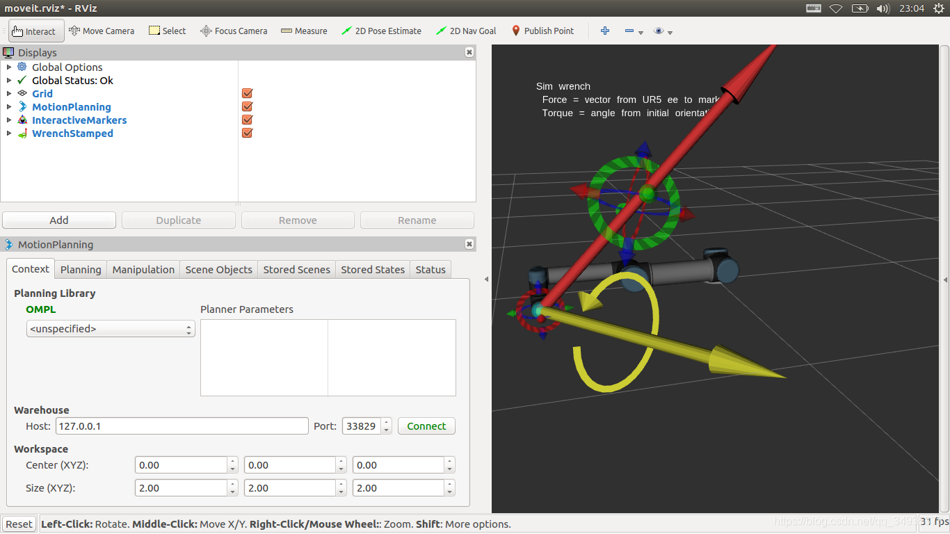 ͨRVizеInteractiveMarkersROSз(wrench.forcewrench.torque)