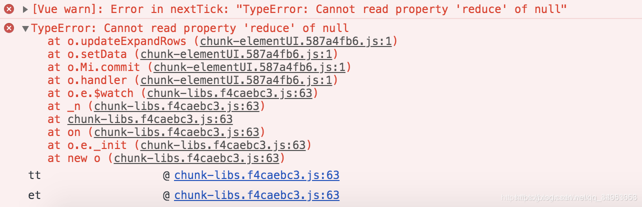 vueĿйError in nextTick: TypeError: Cannot read property 'reduce' of null