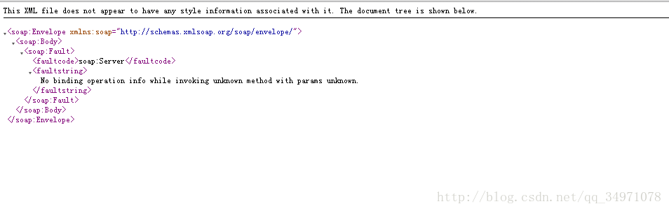 CXF: No binding operation info while invoking unknown method with params unknown.