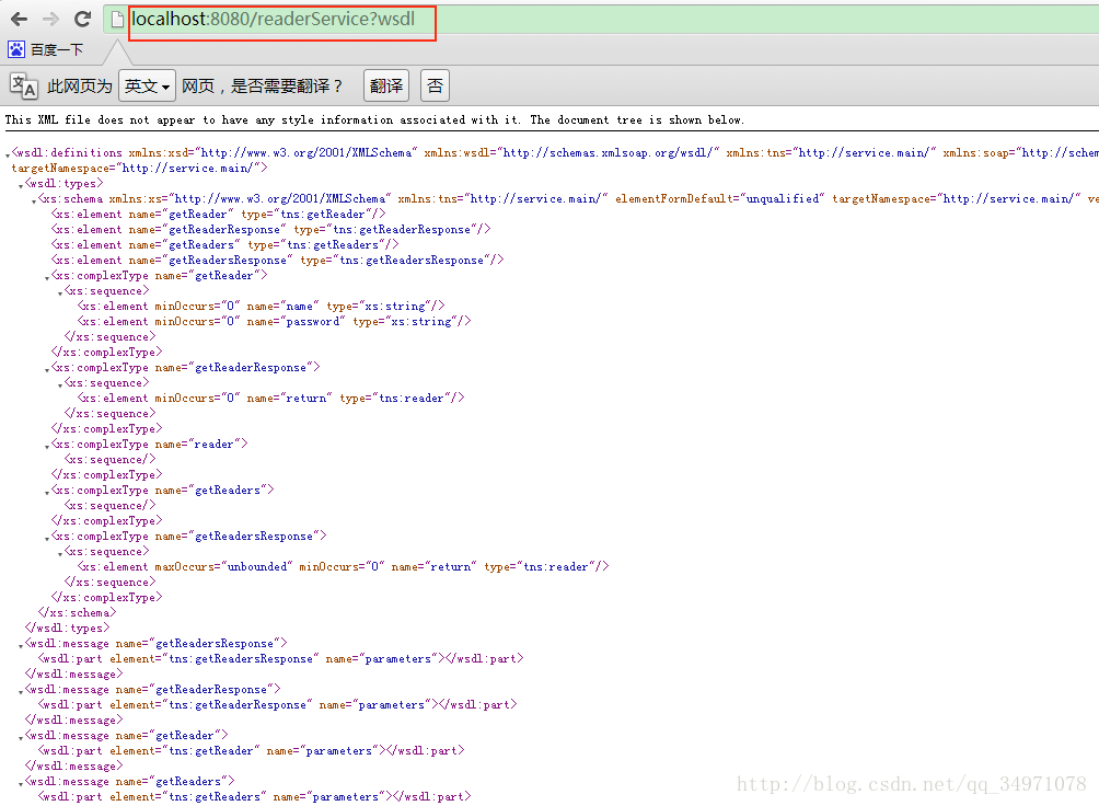 CXF: No binding operation info while invoking unknown method with params unknown.