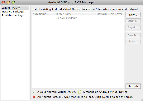 Android SDK  AVD Manager Ļͼ