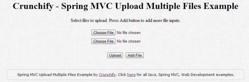 Crunchify Spring MVC - Multiple file upload Example